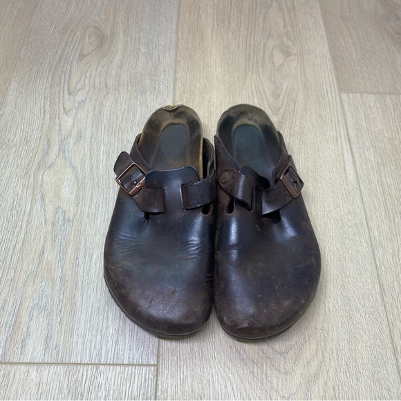 Birkenstock Shoes - Birkenstock Boston clogs Brown leather size 41 L10/M8